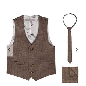 Boys vest, tie, and handkerchief